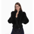 Bestseller Short Faux Fox Fur Coat, Black Stand Collar Structured Shoulder Jacket Bestseller Short Faux Fox Fur Coat, Black Stand Collar Structured Shoulder Jacket