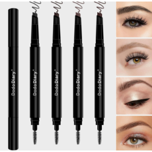 Auto Rotatable Double-End Triangle Eyebrow Pencils, 4 Colors Gift Box, Waterproof & Sweatproof