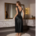 Women's Elegant Slim Long Sleep Dress, Sexy Lace Trim Cami Nightgown, Luxury Night Style